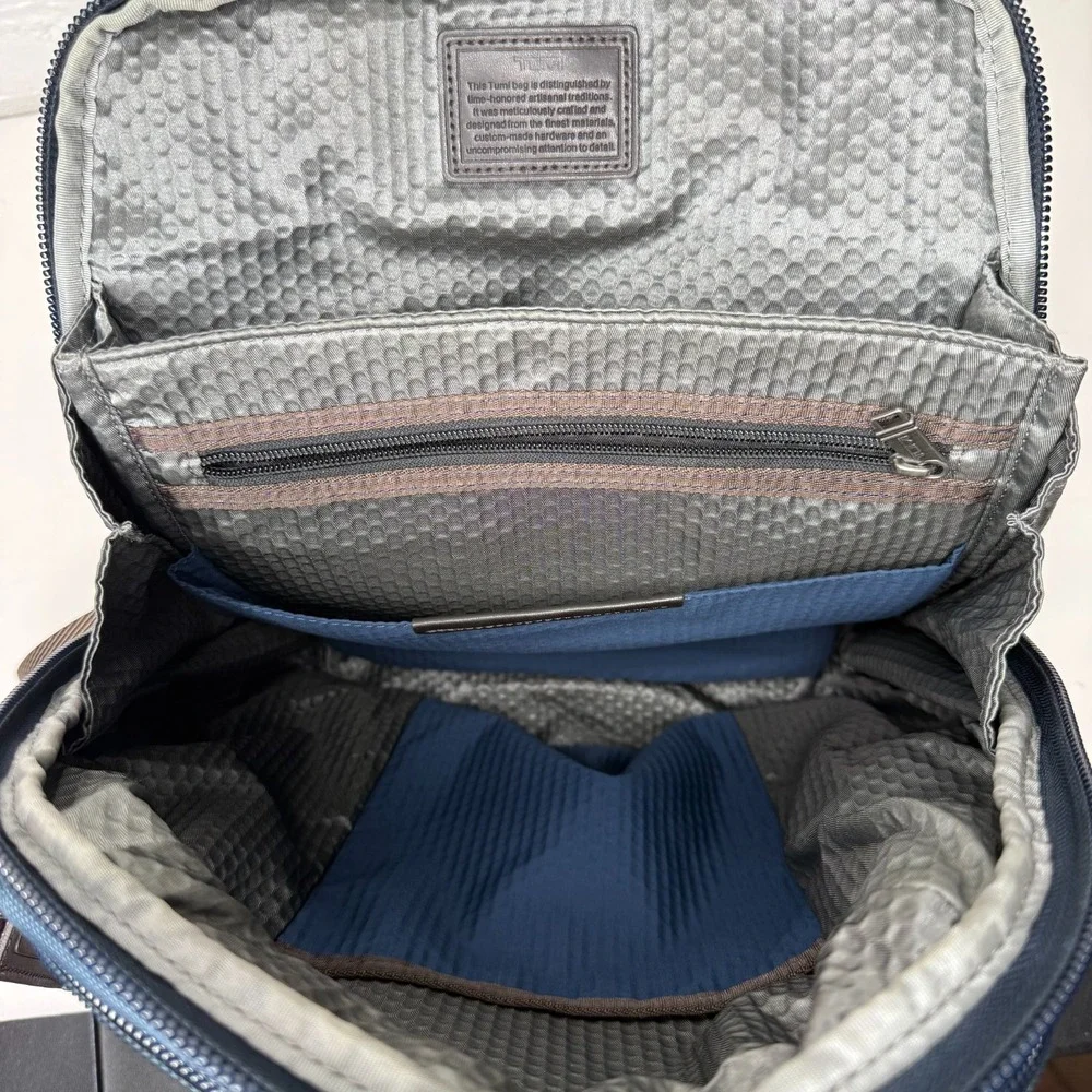 Tumi Alpha Bravo Knox Backpack 222681 Navy Blue Expandable